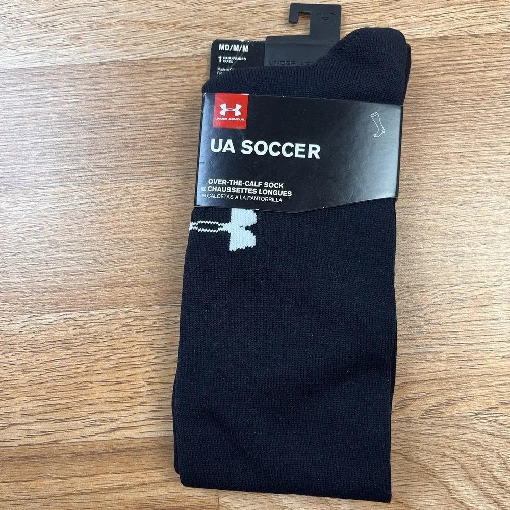 Under Armour‎ UA Soccer Socks Black Over-the-Calf Size Medium NEW